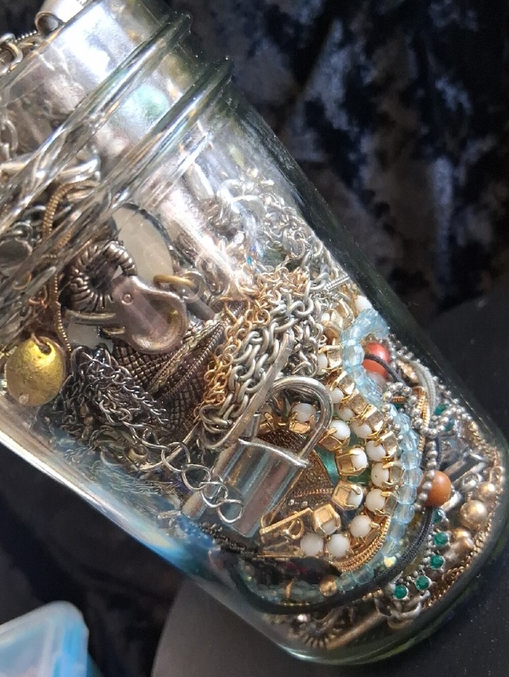 Mystery Jewelry Jar Assorted Silver and Gold-Tone Jewelry Collection . - Picture 4 of 6